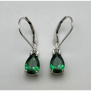 Beautiful 3ct Pear Cut Emerald Earrings Teardrop Emerald Earrings 925
